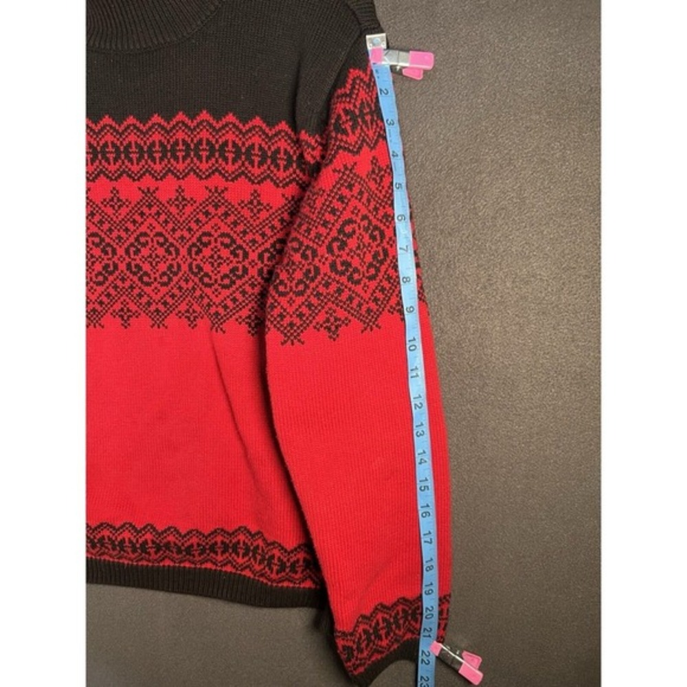 Vintage Talbots‎ Red And Black Sweater-XL - Picture 6 of 9